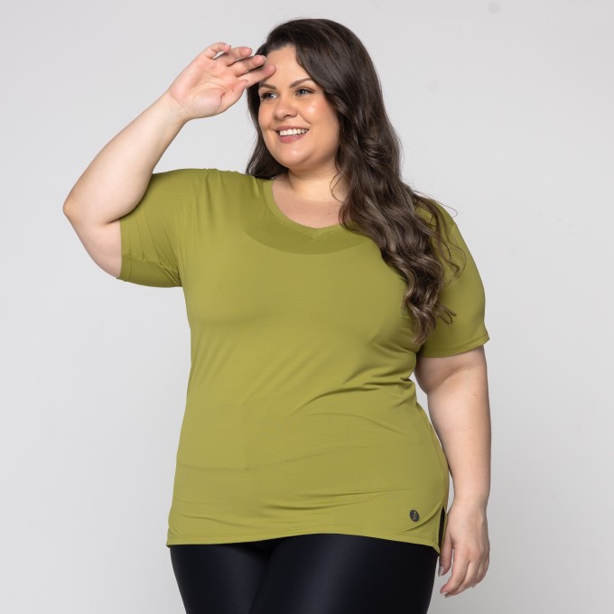 Blusa Debora V Grafiato Plus Size