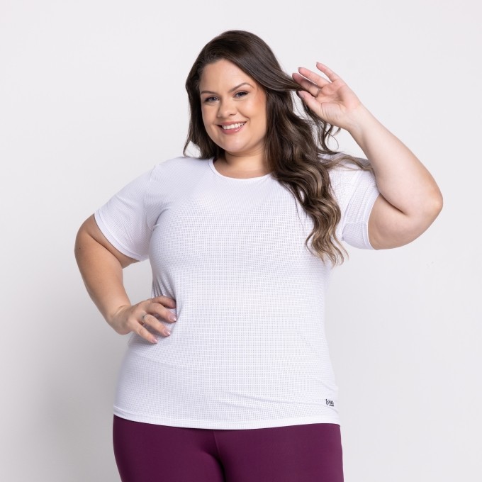 Blusa Plus Size Feminina T-shirt Tela Dry Fit Básica Verônica