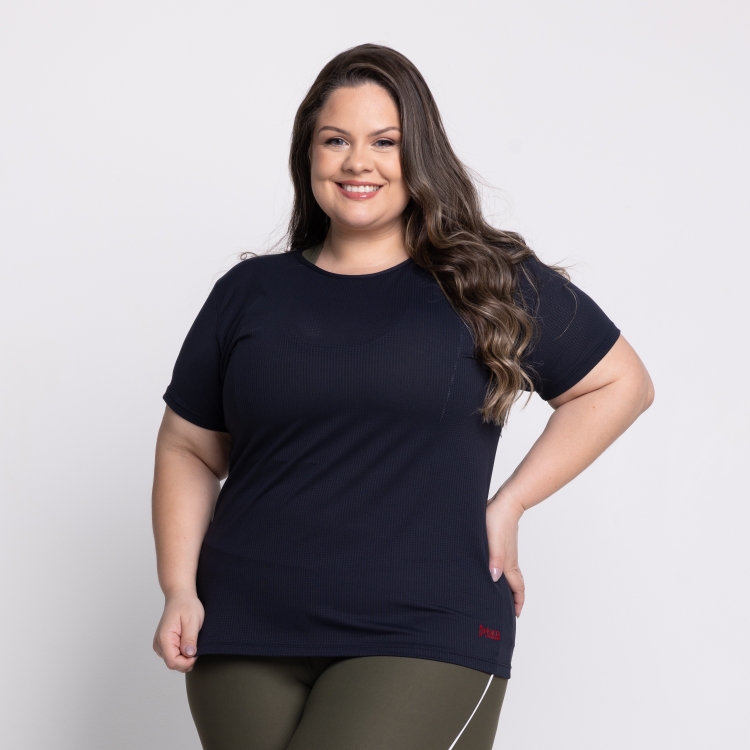 Blusa Plus Size Feminina T-shirt Tela Dry Fit Básica Verônica