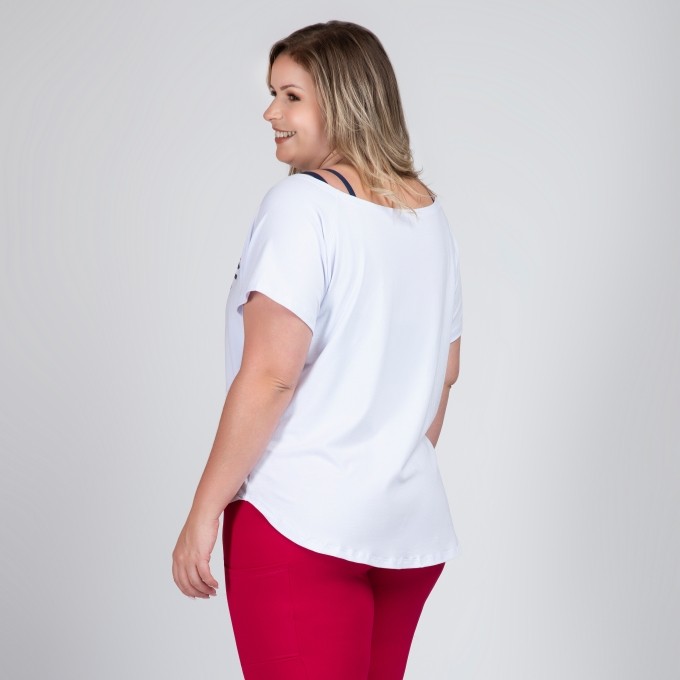 Blusa Plus Size Fitness Long Line Com Silk  Afrodite Be Strong