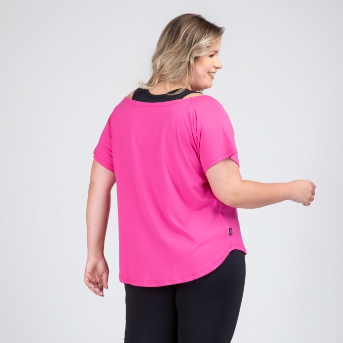 Blusa Plus Size Fitness Long Line Com Silk  Afrodite Be Strong