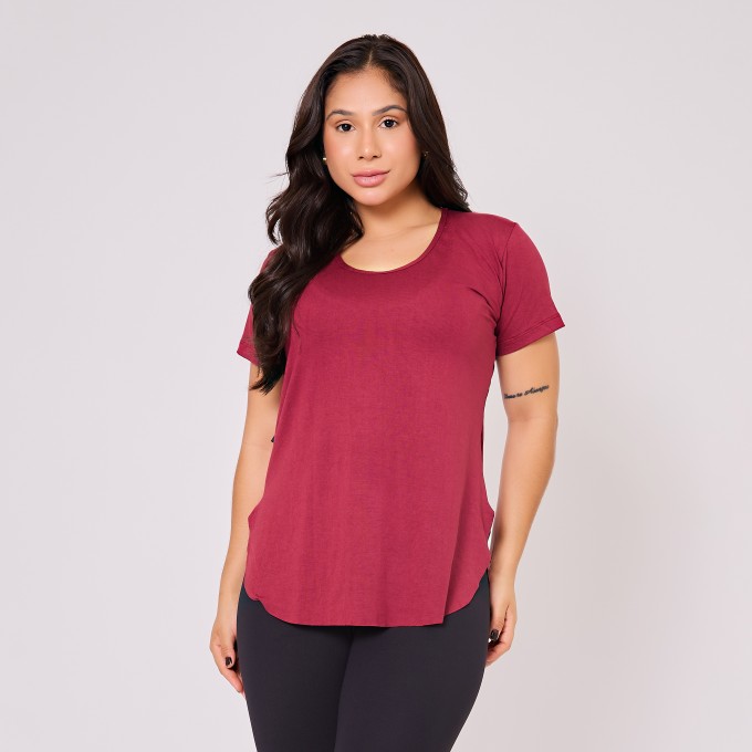 Blusa Long Line Com Silk Nas Costas Karina