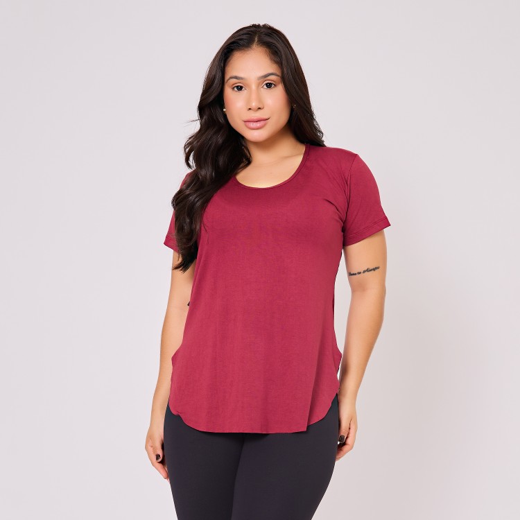 Blusa Long Line Com Silk Nas Costas Karina