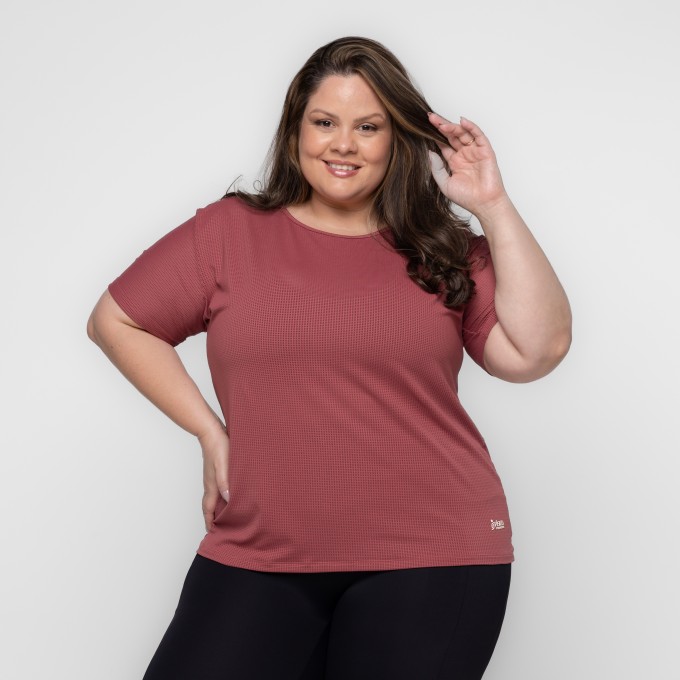 Blusa Plus Size Feminina T-shirt Tela Dry Fit Básica Verônica