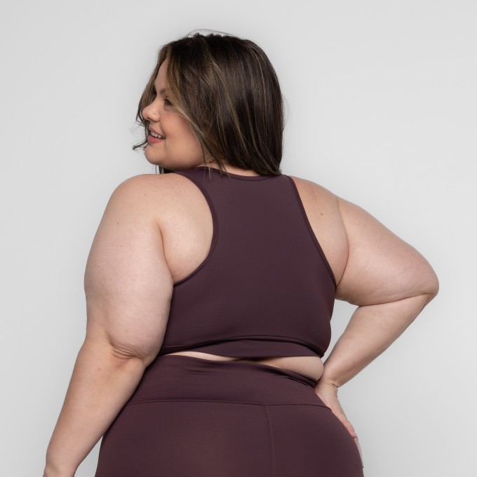 Top Plus Size Fitness Básico Com Bojo Removível Nadador