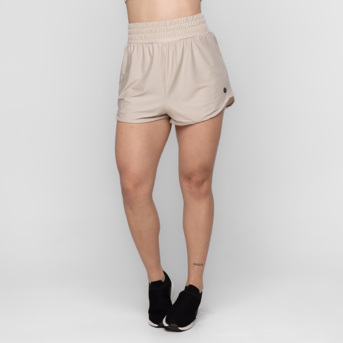 Short Fitness Samanta Sobreposição e Bolsos de Corrida Keep Move