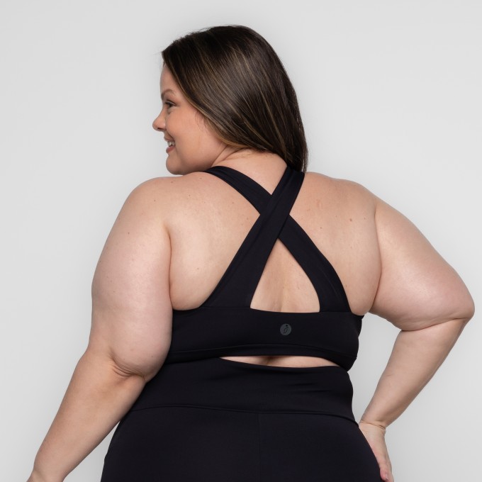 Top Fitness Plus Size Larah Alças Cruzadas Keep Move