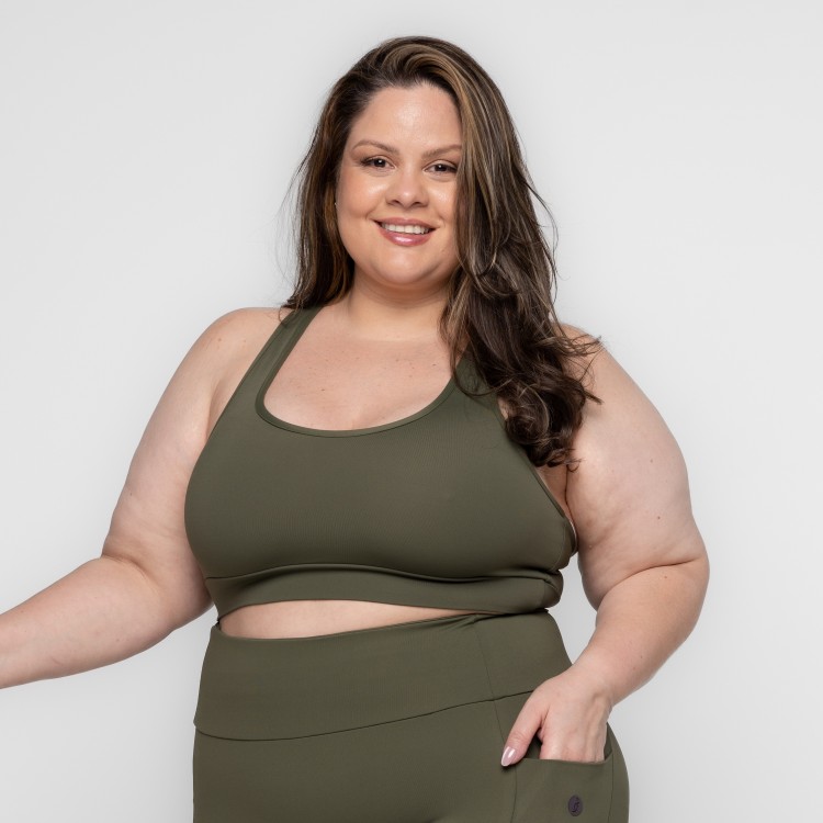 Top Fitness Plus Size Larah Alças Cruzadas Keep Move