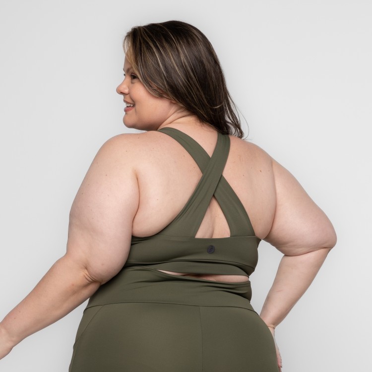 Top Fitness Plus Size Larah Alças Cruzadas Keep Move