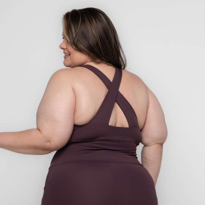 Top Fitness Plus Size Larah Alças Cruzadas Keep Move