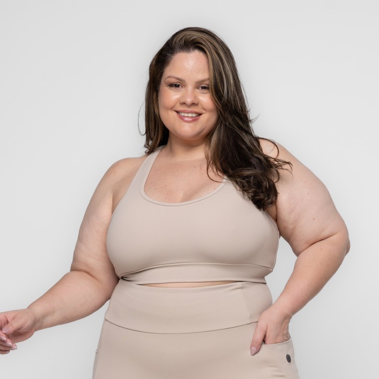 Top Fitness Plus Size Larah Alças Cruzadas Keep Move