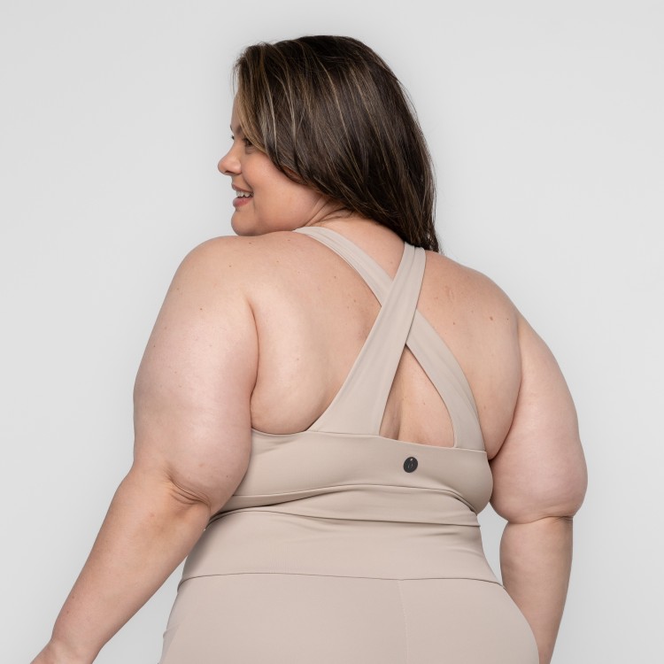 Top Fitness Plus Size Larah Alças Cruzadas Keep Move