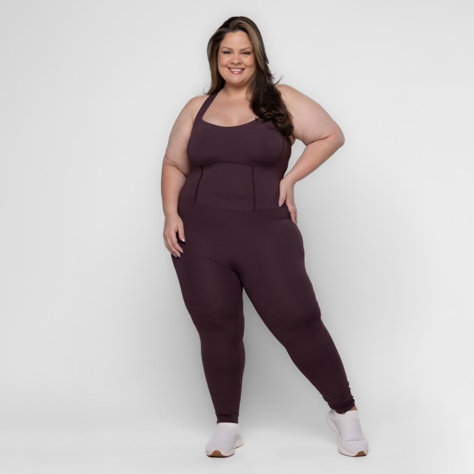 Macacão Fitness Plus Size Larah Nadador Keep Move