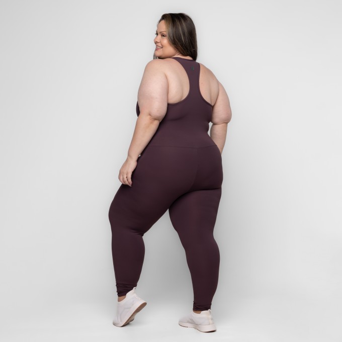 Macacão Fitness Plus Size Larah Nadador Keep Move
