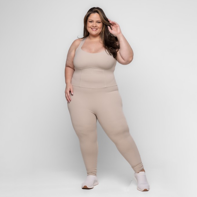 Macacão Fitness Plus Size Larah Nadador Keep Move