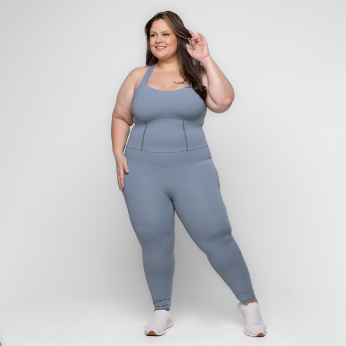 Macacão Fitness Plus Size Larah Nadador Keep Move