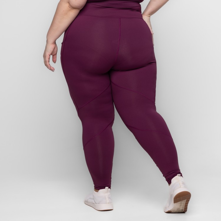 Calça Fitness Plus Size Cintura Alta com Bolsos Laterais Alexia