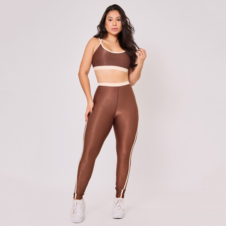 Kit Trio Fitness Top + Short + Calça Sophia Wonder