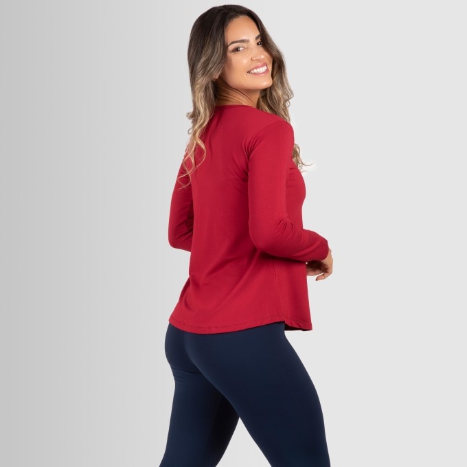 Blusa Tapa Bumbum Manga Longa e Gola V