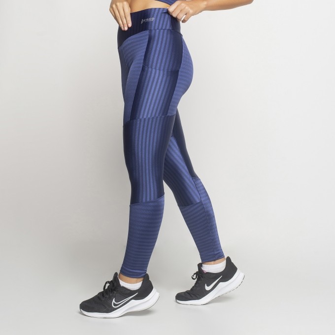 Calça Metalizada 3D Ikat com Bolsos