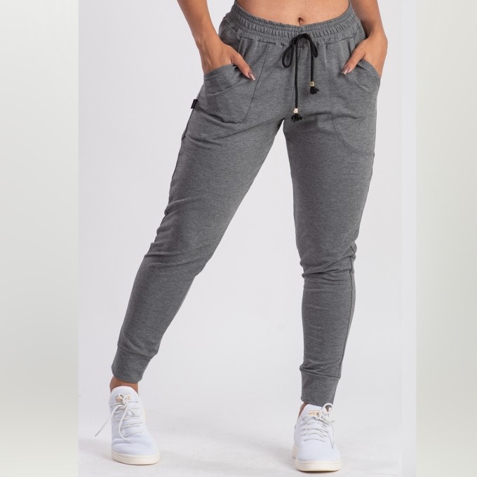 Calça Jogger Feminina Cintura Alta Moletim