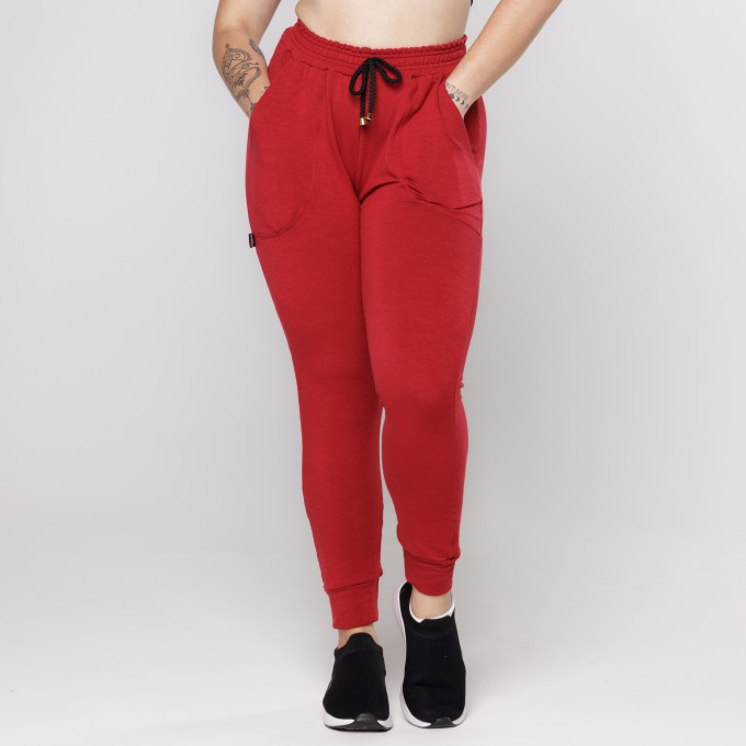 Calça Jogger Feminina  Cintura Alta  Moletim