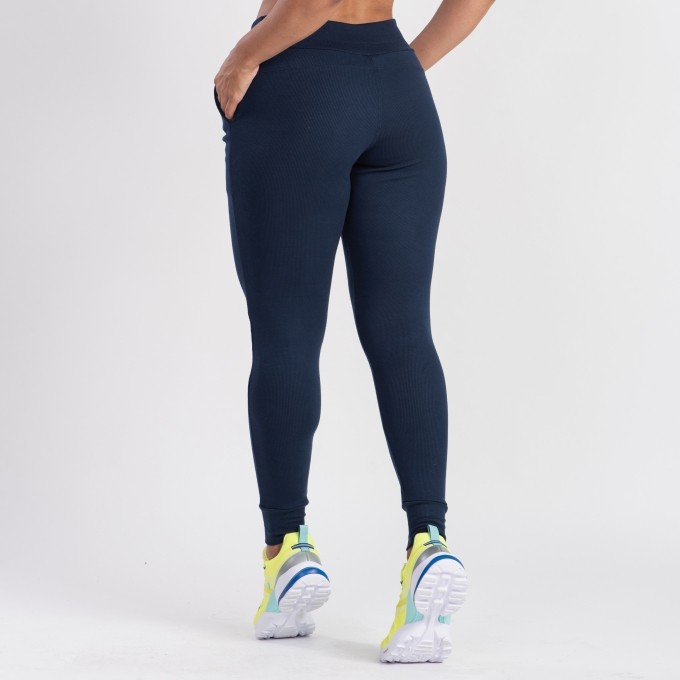 Calça Jogger Feminina Cintura Alta Ribana Canelada