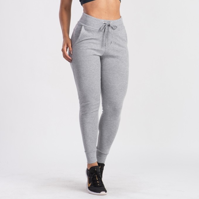 Calça Jogger Feminina  Cintura Alta  Ribana Canelada