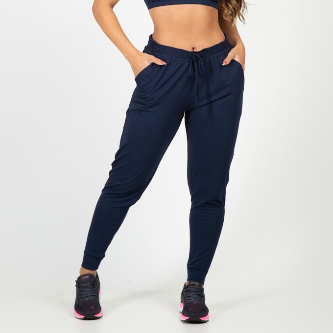 Calça Jogger Feminina Cintura Alta Viscolycra