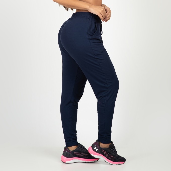 Calça Jogger Feminina Cintura Alta Viscolycra