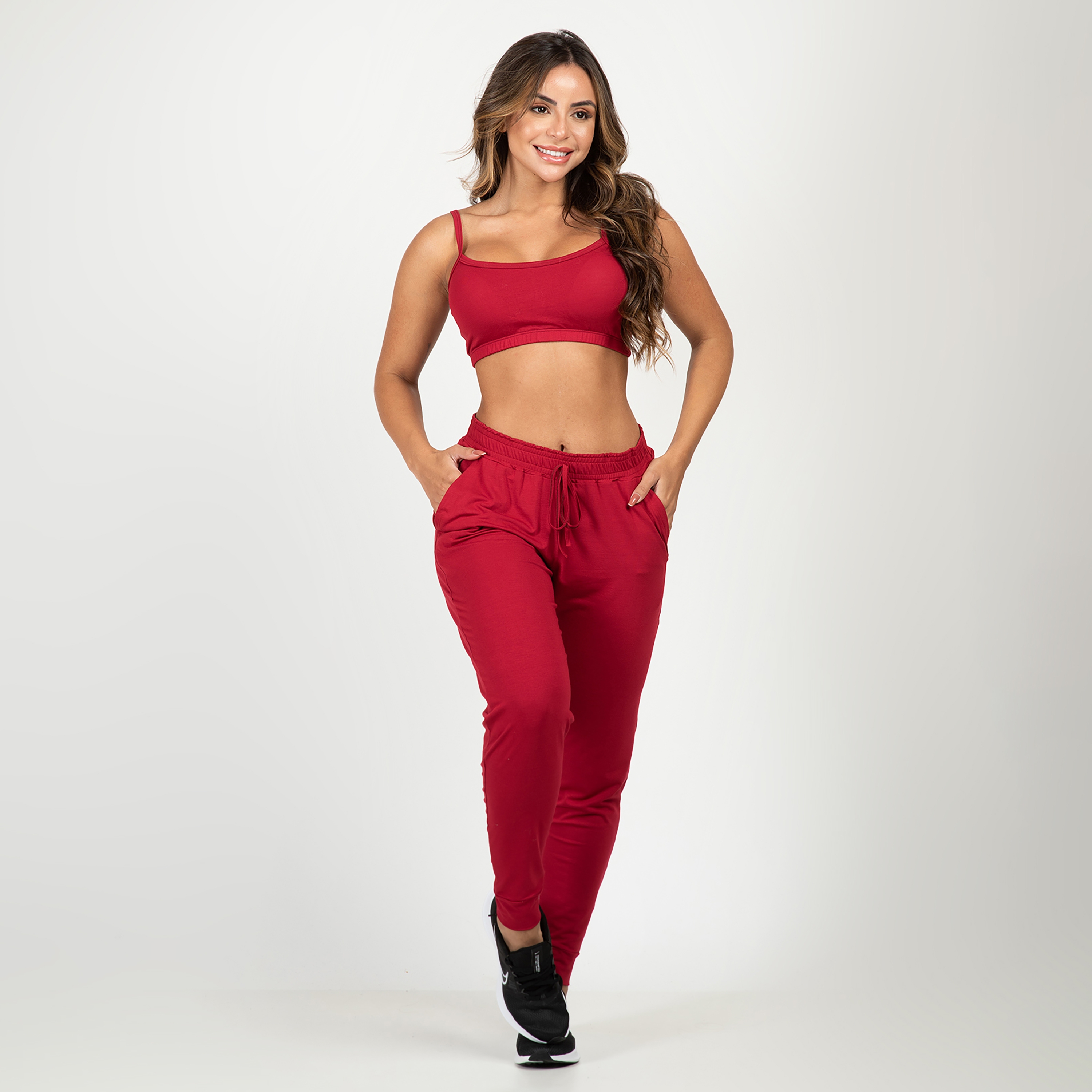 Calça Jogger Feminina Cintura Alta Viscolycra - Físico Fitness