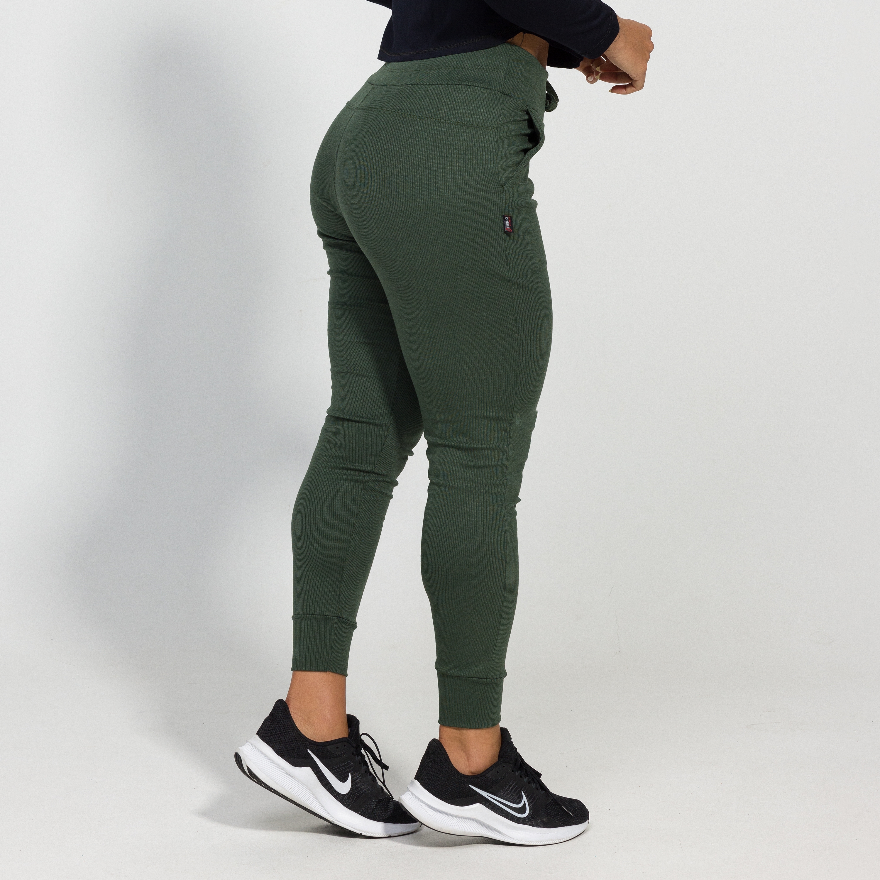 Calça Jogger Feminina Cintura Alta Ribana Canelada - Físico Fitness