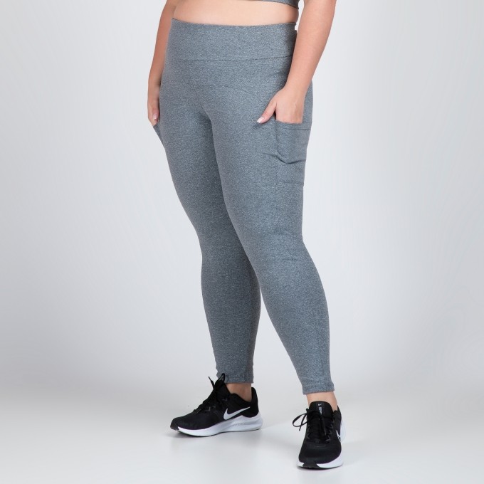 Calça Legging Fitness Com Bolsos Malu Plus Size