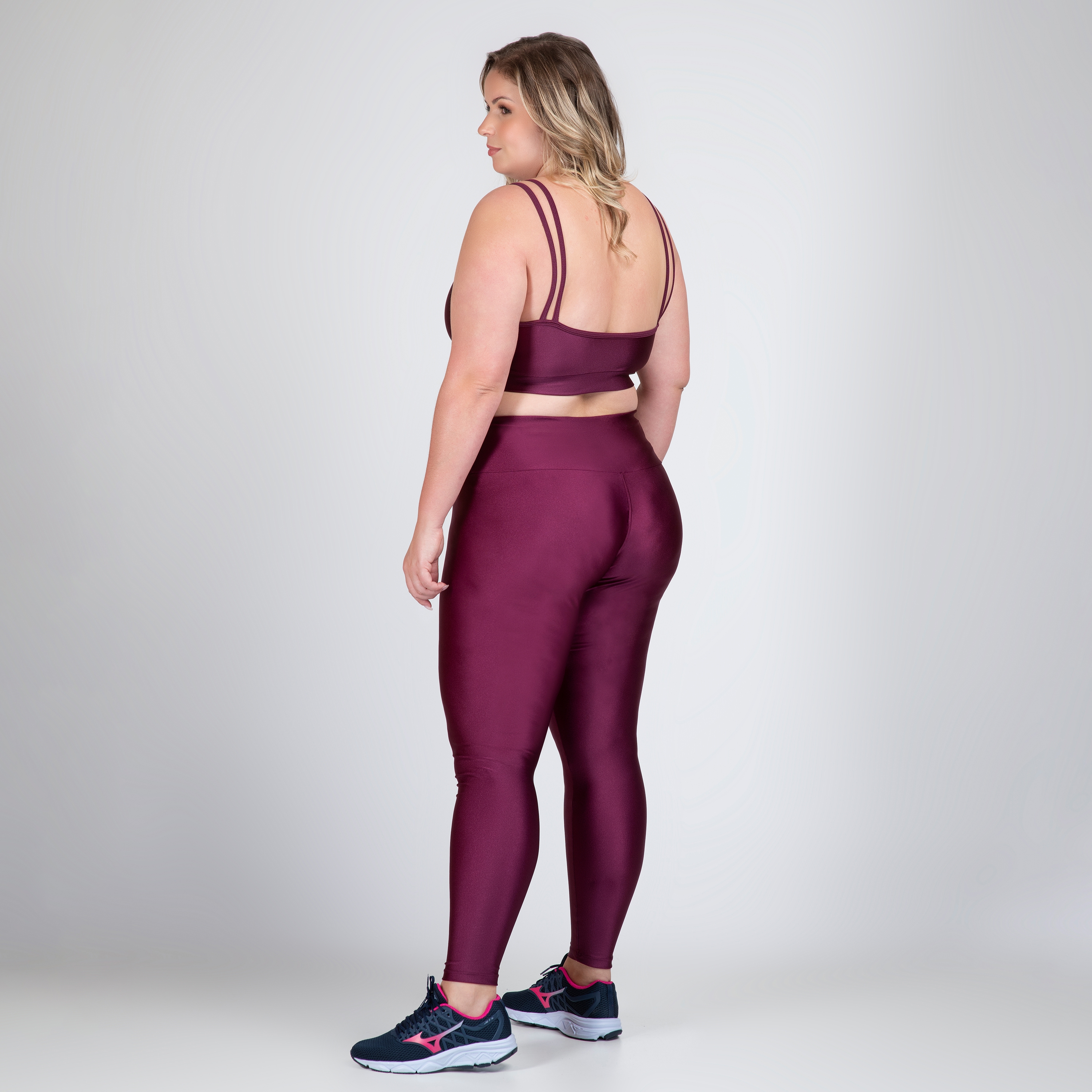 Cal a Legging Plus Size Metalizada Milena F sico Fitness