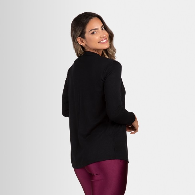 Cardigan Feminino Canelado Sobrepor Ribana