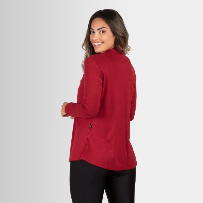 Cardigan Feminino Canelado Sobrepor Ribana