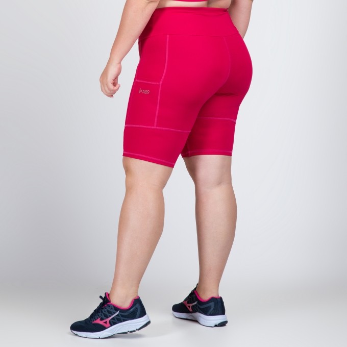 Bermuda Plus Size Fitness Ciclista com Bolsos Laterais - Jolie