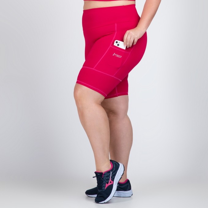 Bermuda Plus Size Fitness Ciclista com Bolsos Laterais - Jolie