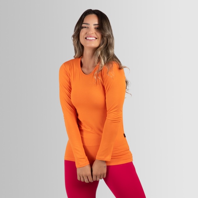 Blusa Feminina Manga Longa Básica Viscolycra