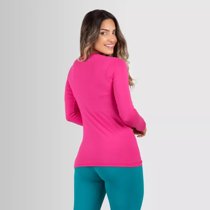 Blusa Feminina Manga Longa Básica Viscolycra