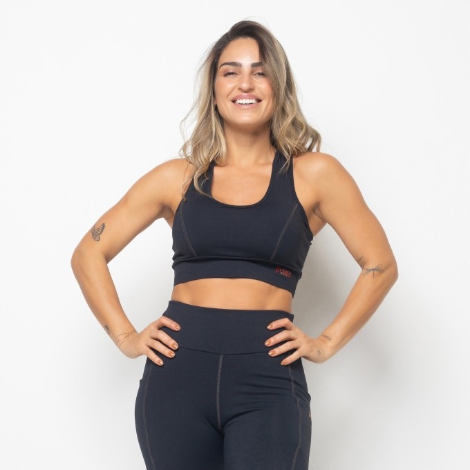 Top Fitness Nadador com Bojo e Recortes Alexia