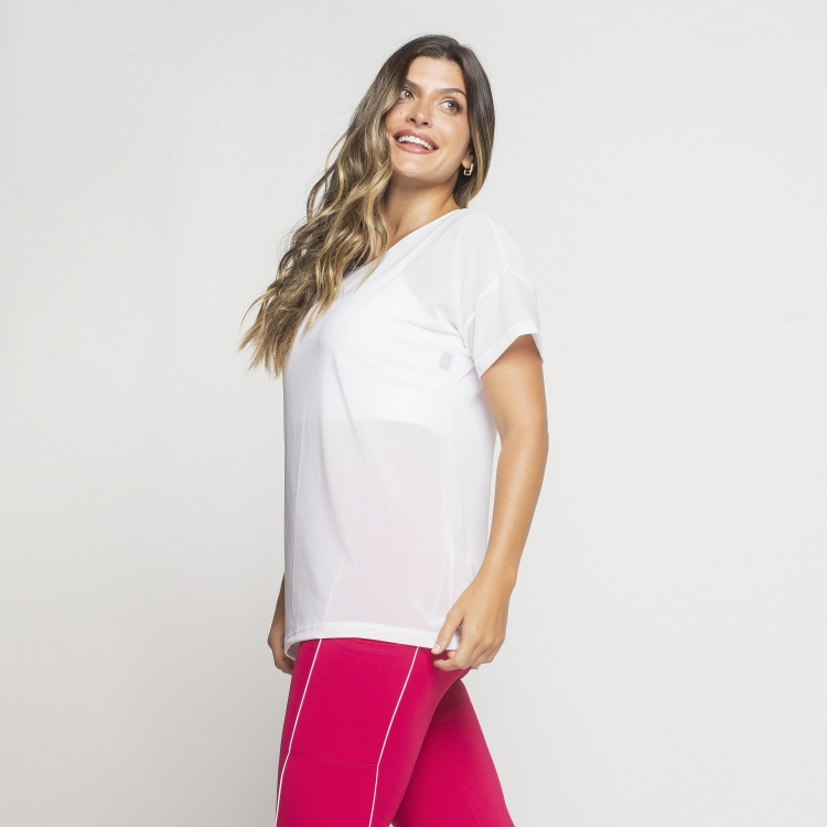 Blusa Feminina Ombro Deslocado De Tule Mariah