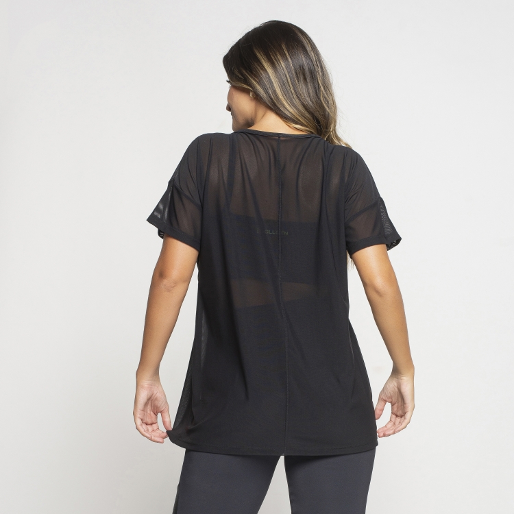 Blusa Feminina Ombro Deslocado De Tule Mariah