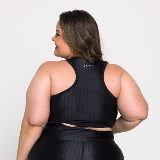 Top Fitness Nadador Plus Size Com Bojo Removível Ikat 3D