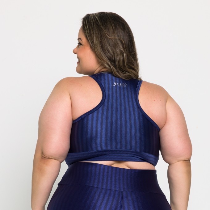 Top Fitness Nadador Plus Size Com Bojo Removível Ikat 3D