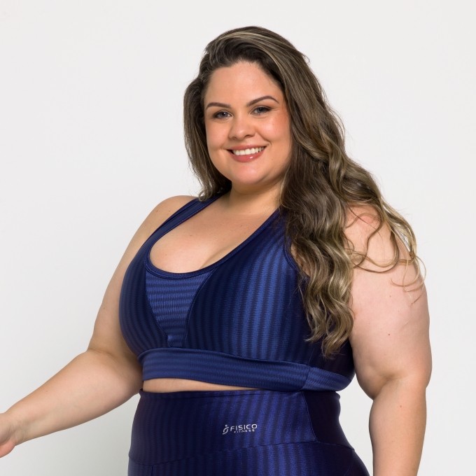 Top Fitness Nadador Plus Size Com Bojo Removível Ikat 3D