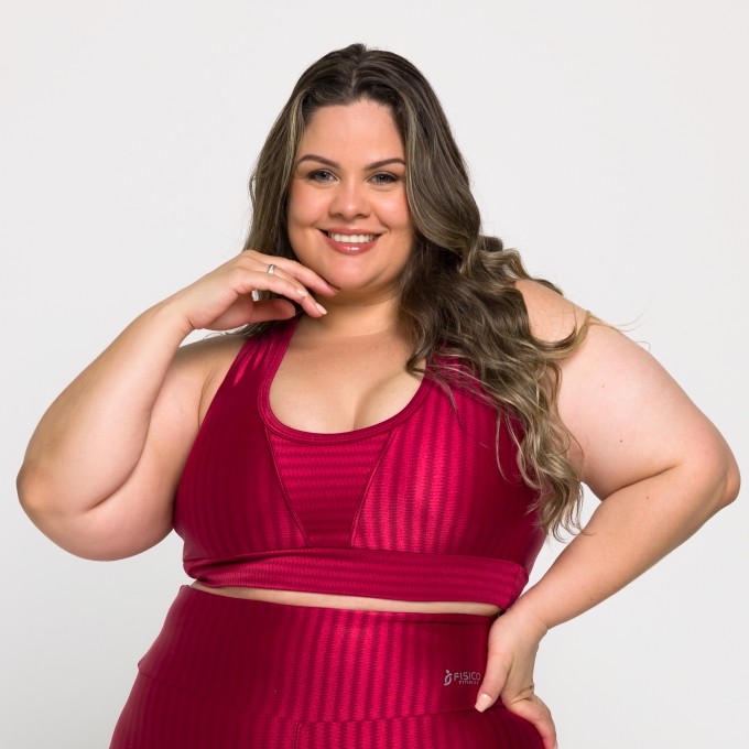 Top Fitness Nadador Plus Size Com Bojo Removível Ikat 3D