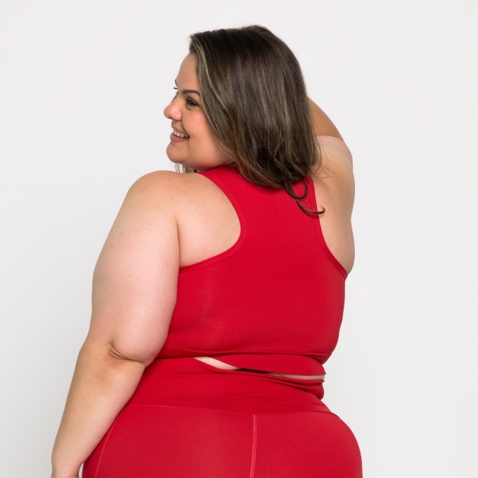 Top Plus Size Fitness Nadador com Bojo Removível Alexia