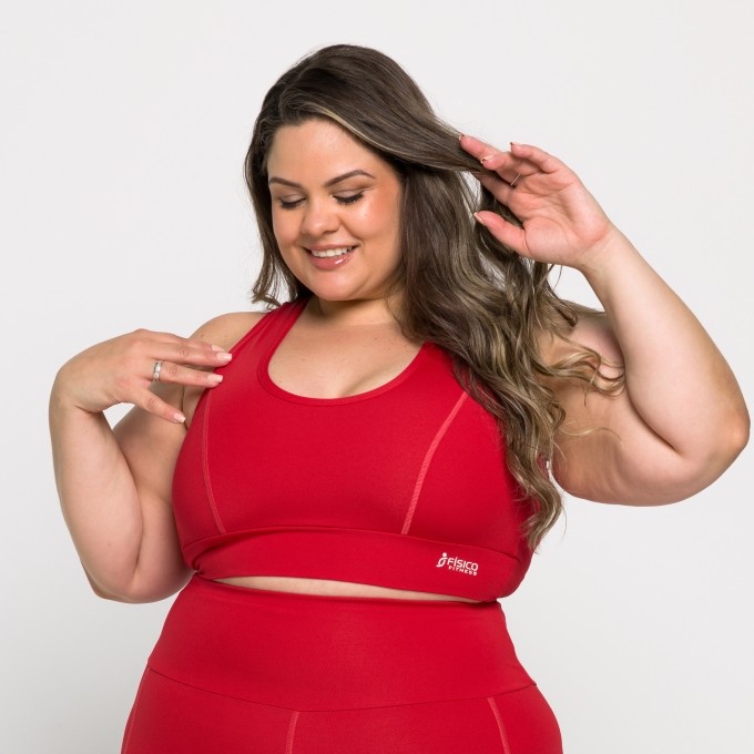 Top Plus Size Fitness Nadador com Bojo Removível Alexia