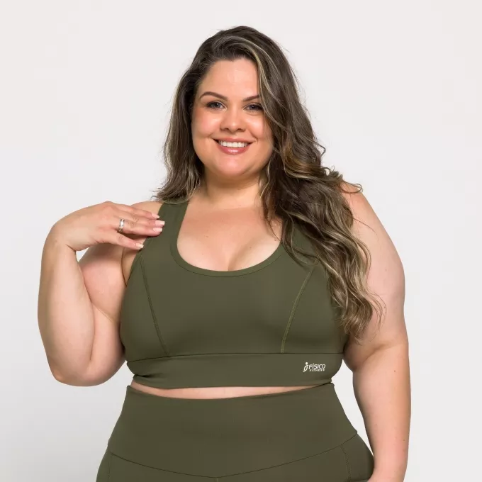 Top Plus Size Fitness Nadador com Bojo Removível Alexia